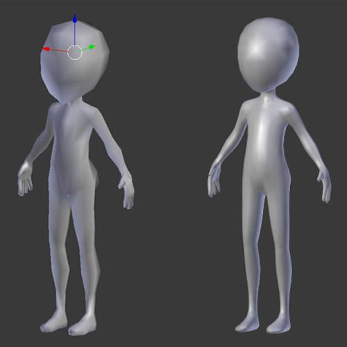 Low Poly Base Mesh BobleHead