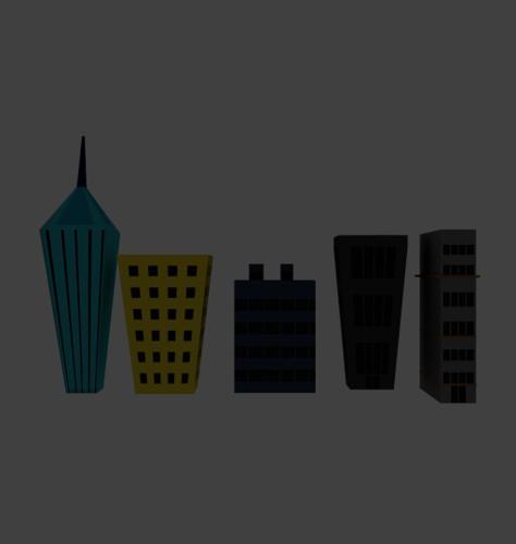 Low Poly Cartoony Skyscrapers Pack