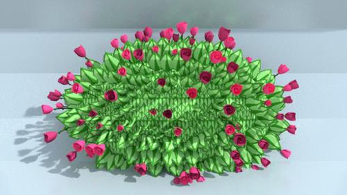 Rose Bush - Cartoony, Low poly