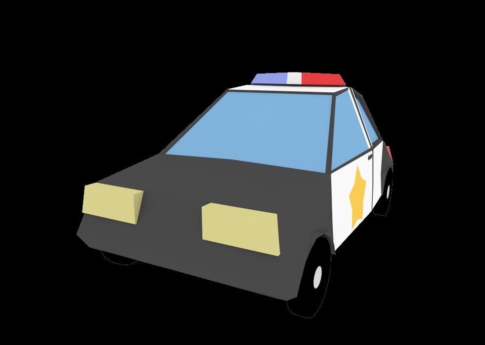 low poly Cop / Police Car