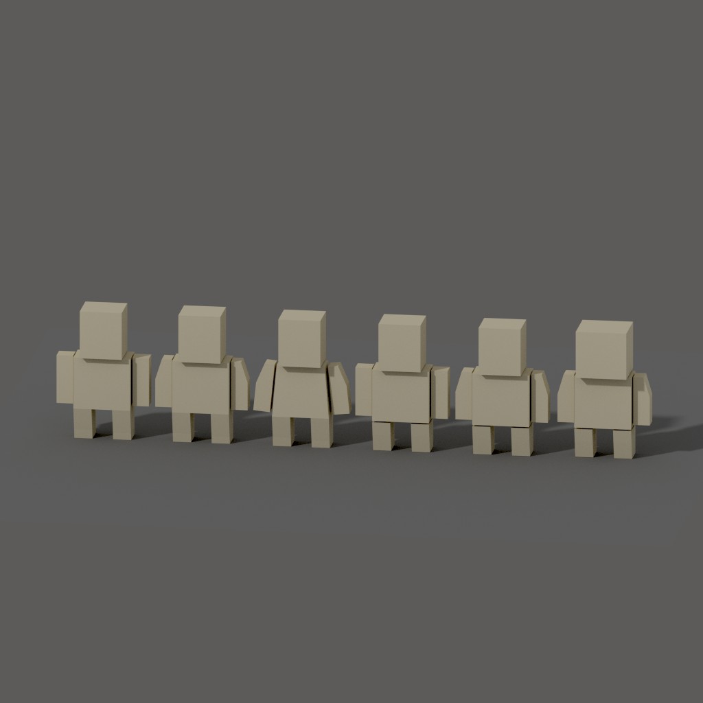 Low poly cubic characters