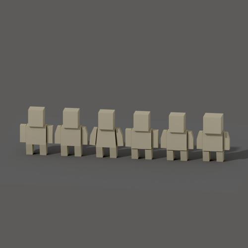 Low poly cubic characters
