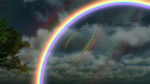 Rainbow, shader and compositing