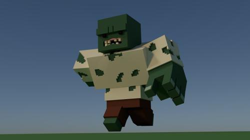 Big Rigged Low Poly Zombie