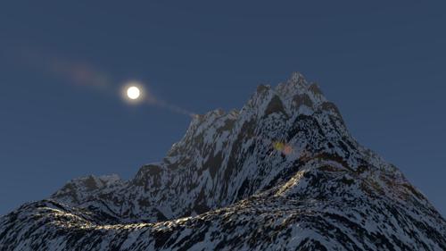 Rock snow mountain