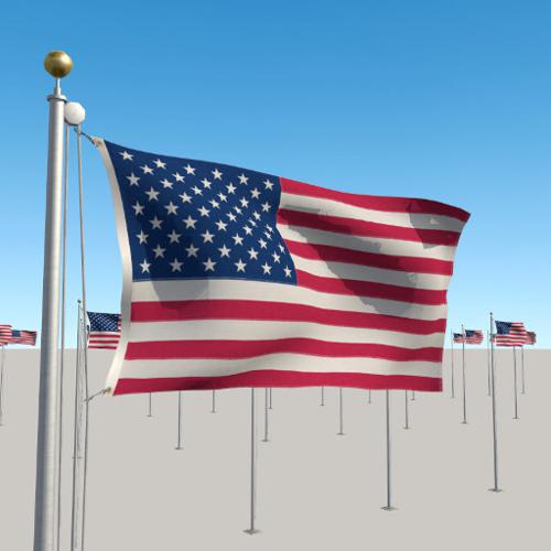 Flagpole with Seamless Looping Flag Animation