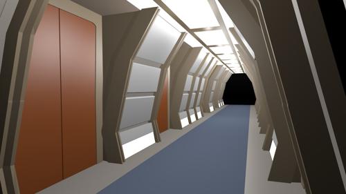 Star Trek Next Gen hall way Low Poly