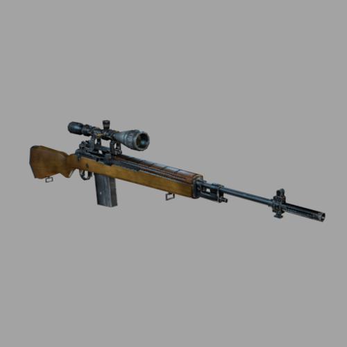 Rifle M14 low poly + textures