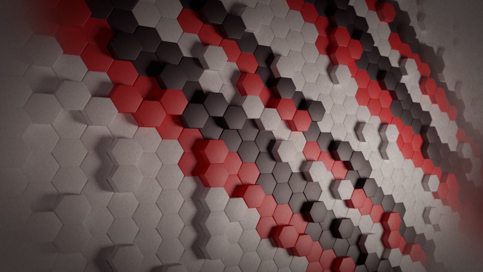 Abstract Scene with Hexagon Tiles
