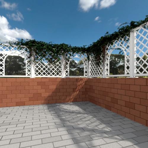 Wood Grid Fence with Ivy