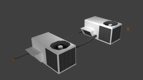 Low poly roof top air conditioner