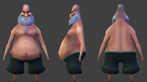 Low Poly old fat dude