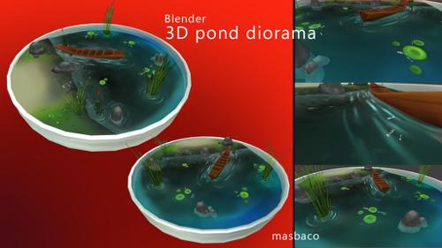 mini diorama pond