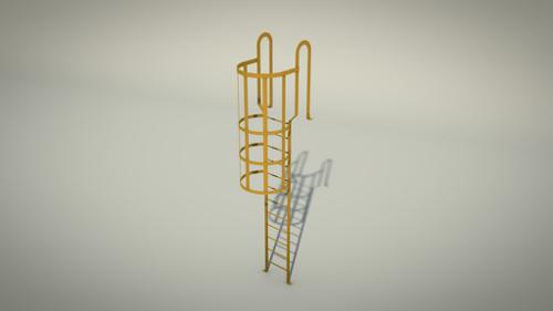 Ladder with Safety Cage