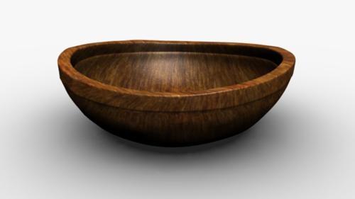 simple wooden bowl with nicks