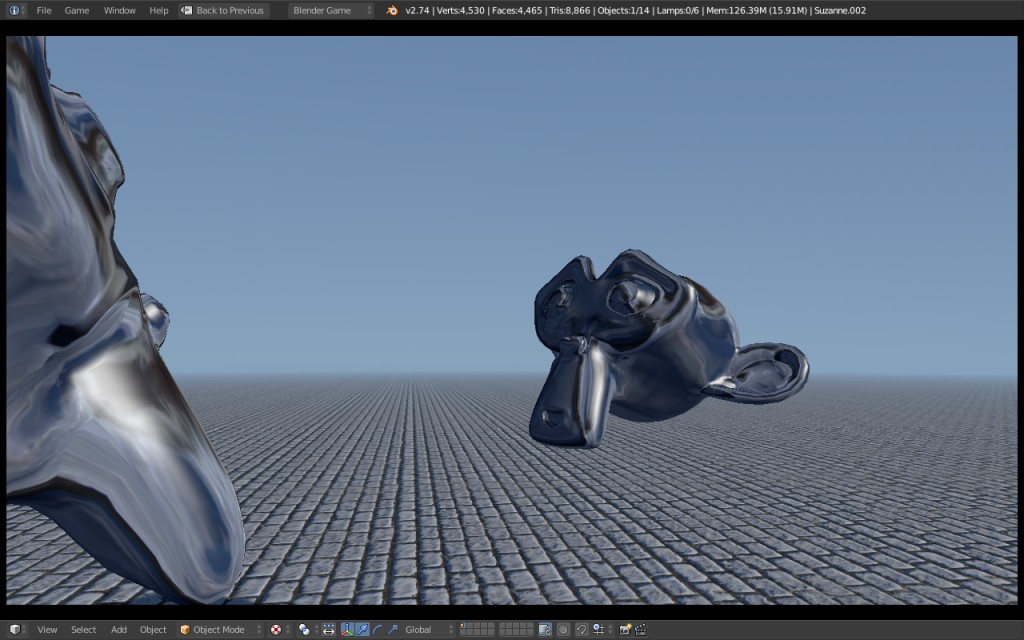 BGE realistic metal using "render to texture" script.