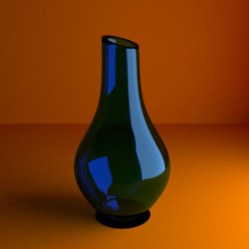Blue colored glass vase