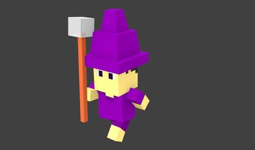 Voxel Low Poly Character + Animation for BGE