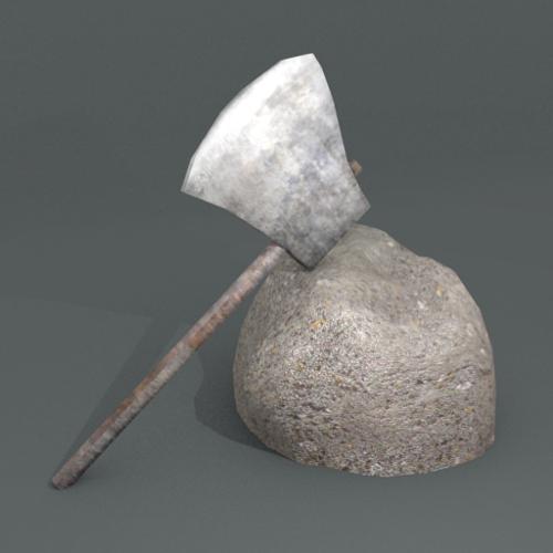 High-res Low-poly Axe