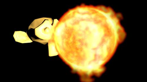 Star using fire simulation