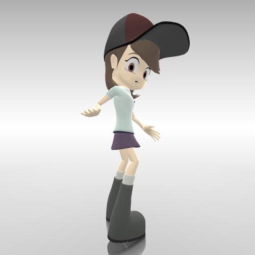 Little Girl Cartoon Character