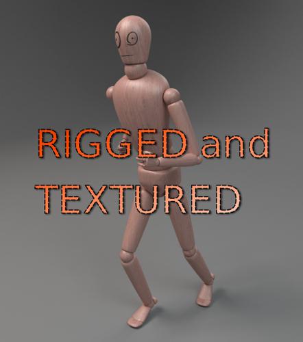 Wooden Character - rigged and textured