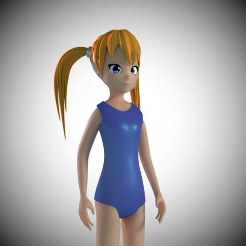 anime swim suit girl
