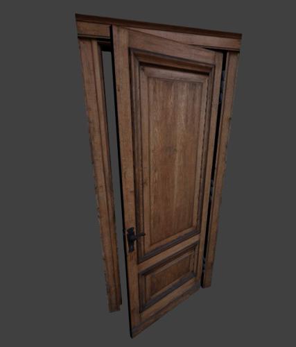 Low poly wooden door