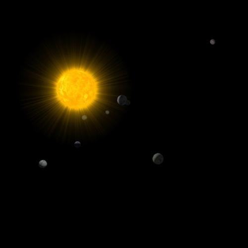 BGE Solar system - simple gravity simulation