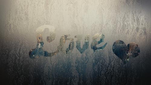 Fog on Glass with Text