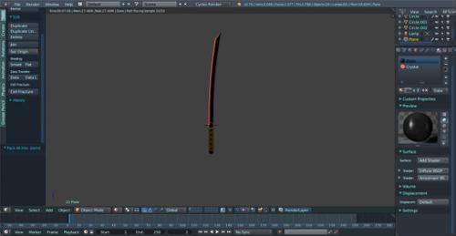 Crystal Edged Katana Blade