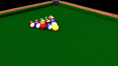 Test rigid body on pool-table