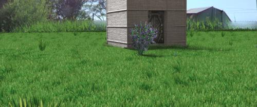 Fast rendered realistic grass in Blender internal