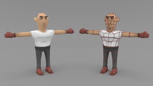 Low poly bulky man