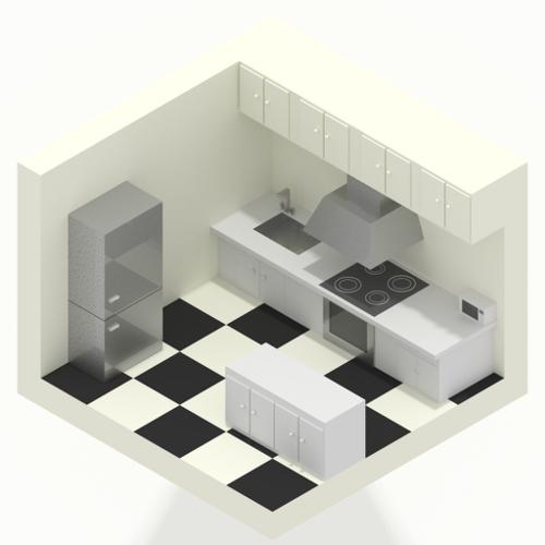 LOW POLY ISOMETRIC KITCHEN