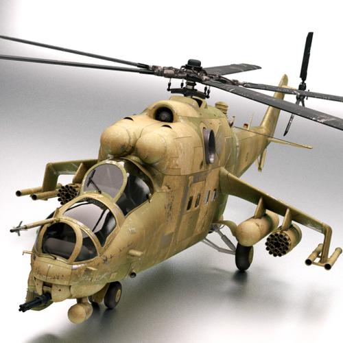 Mi-24 Gunship (Rigged)