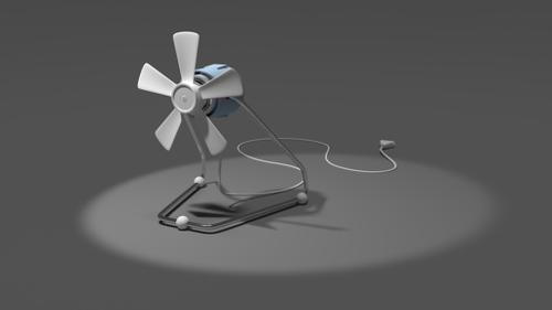 Rigged desk fan