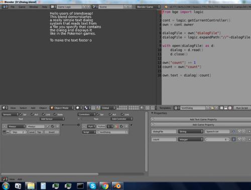 BGE Text Dialog