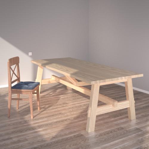 A chair and a table