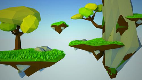 Flying Islands  - Low Poly