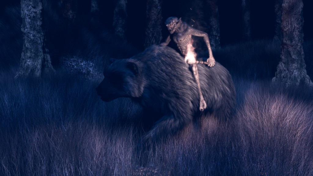 Goblin on bear