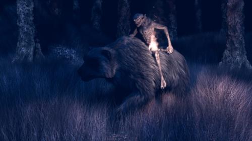 Goblin on bear