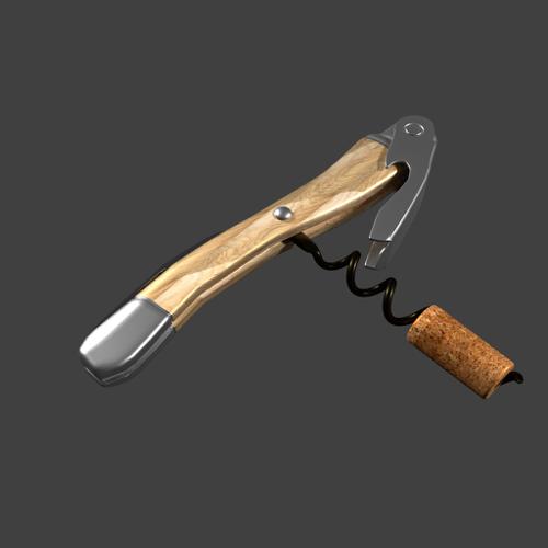 Corkscrew with cork
