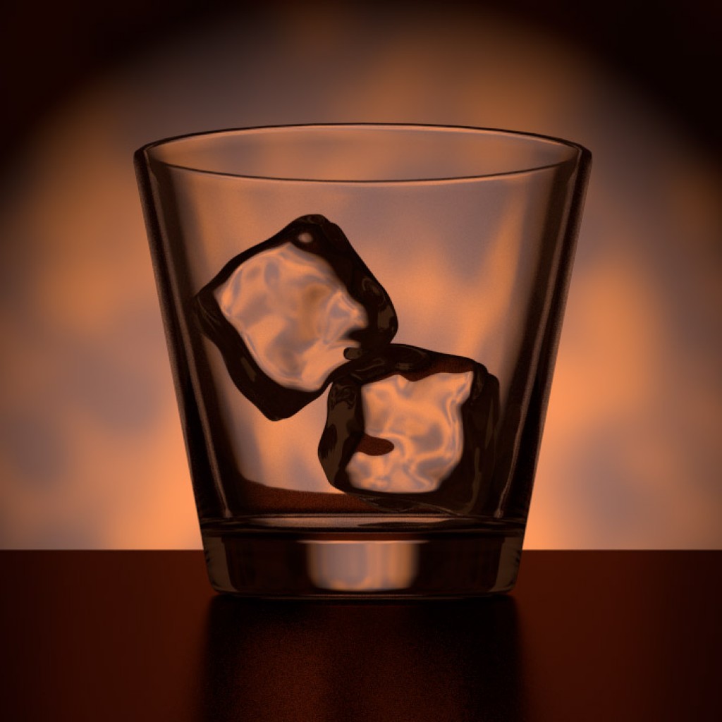 Ice cubes in an Old Fashioned Glass Still-Life