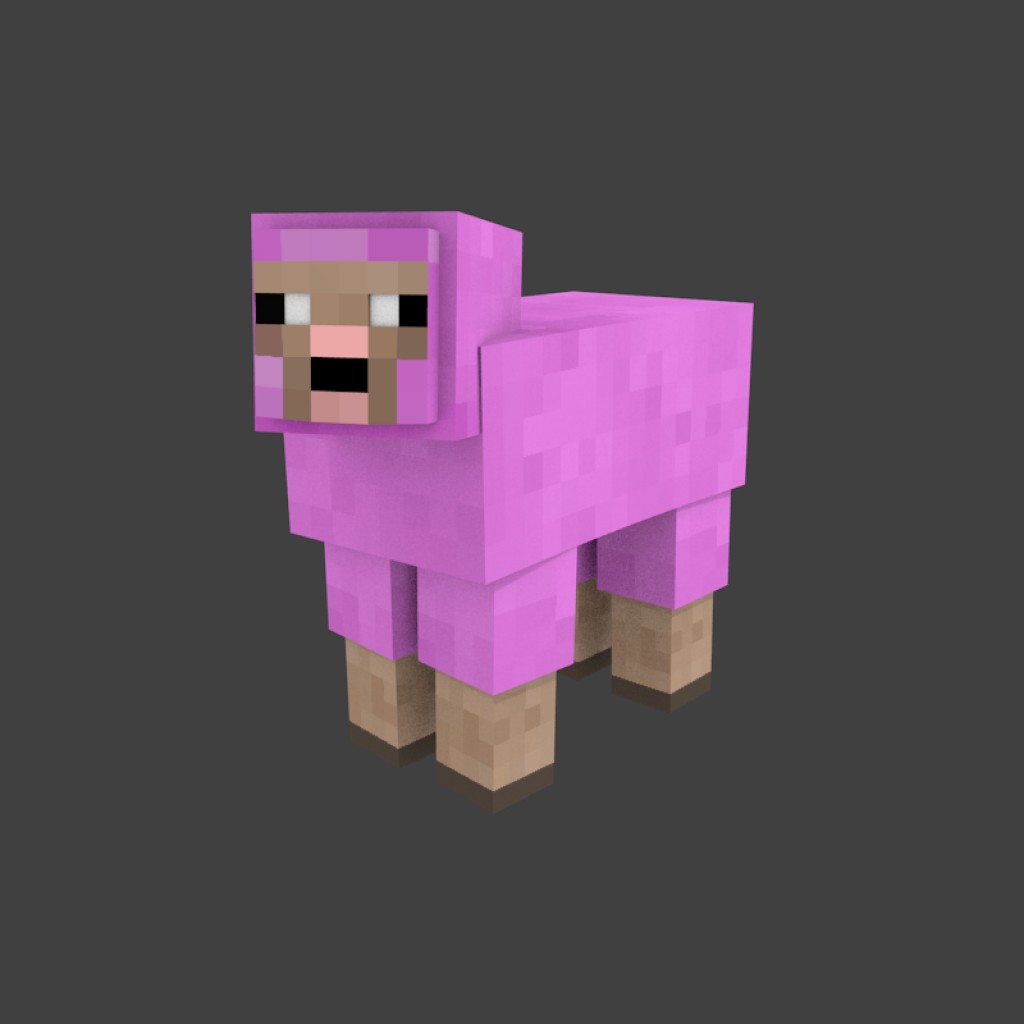 Pink Minecraft Sheep