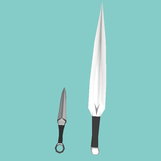 Kunai+ Short-sword (low poly)