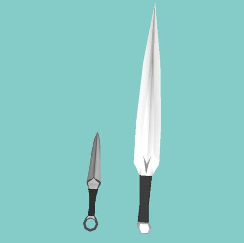 Kunai+ Short-sword (low poly)
