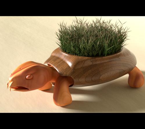 Wooden Garden Turtle