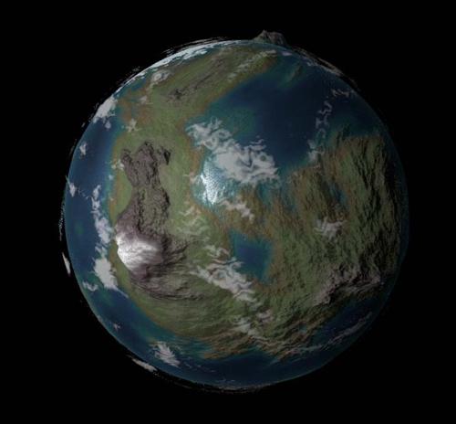 Full procedural toon planet material.