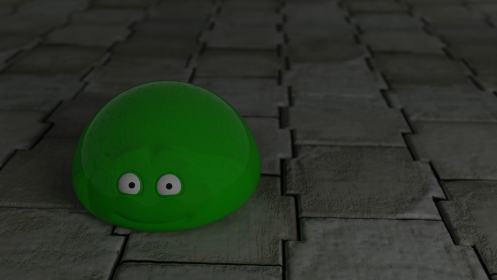Happy Green Glob Monster